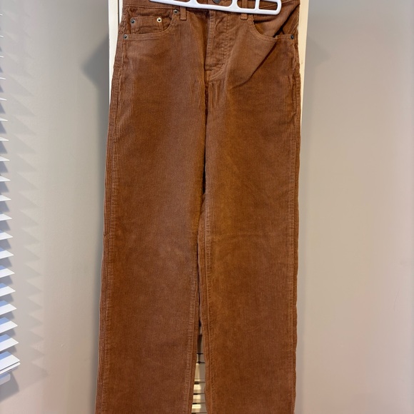 Fidelity Modern American Rexford High Waist Wide Brown Corduroy Jeans Sz 25 NWT - Picture 4 of 7